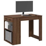vidaXL Bureau met lade en plank 102x62x77,5 cm bewerkt hout wit