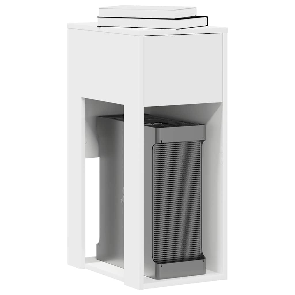 vidaXL Computertorenstandaard met lade 30x44x74 cm wit