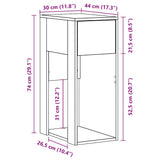 vidaXL Computertorenstandaard met lade 30x44x74 cm wit