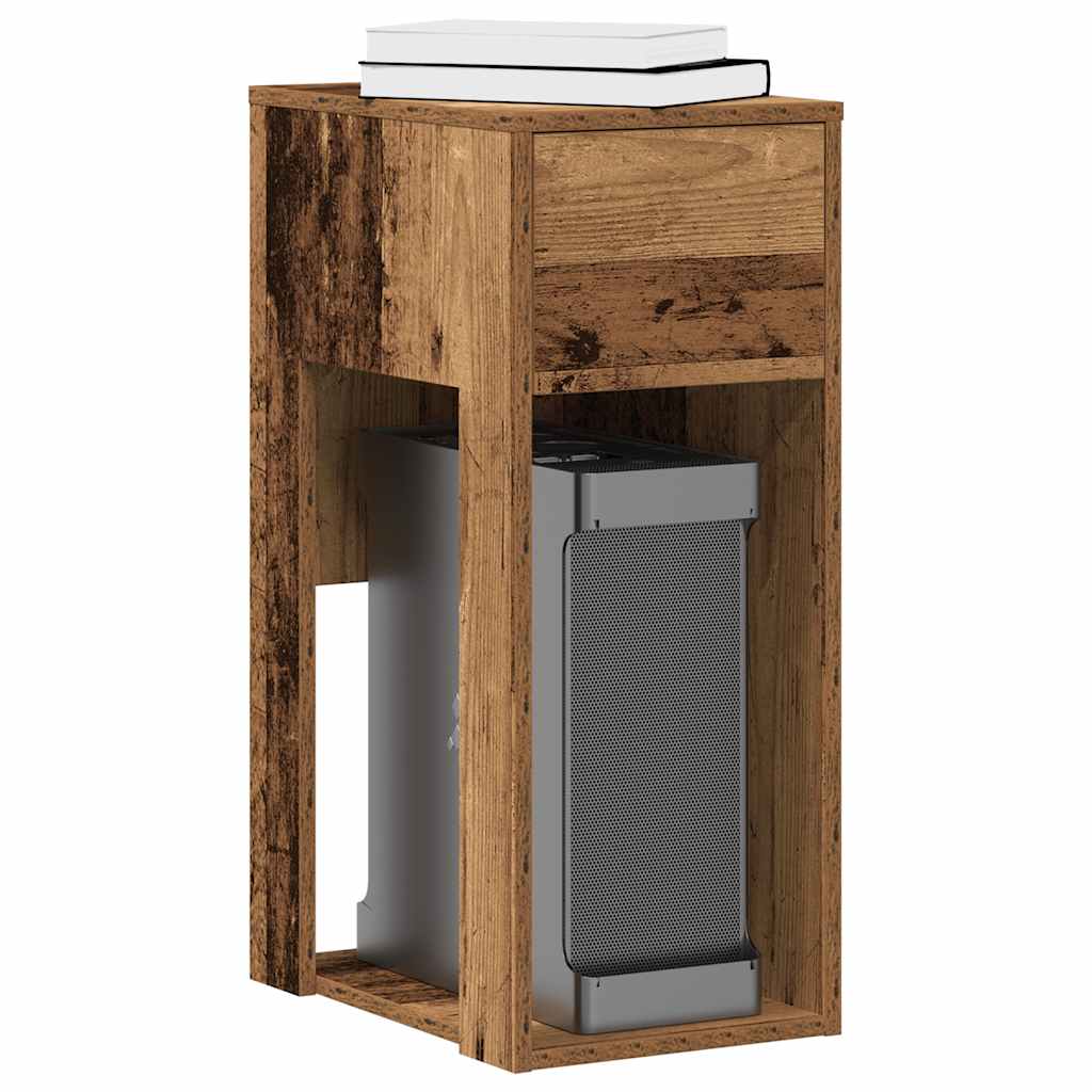 vidaXL Computertorenstandaard met lade 30x44x74 cm wit