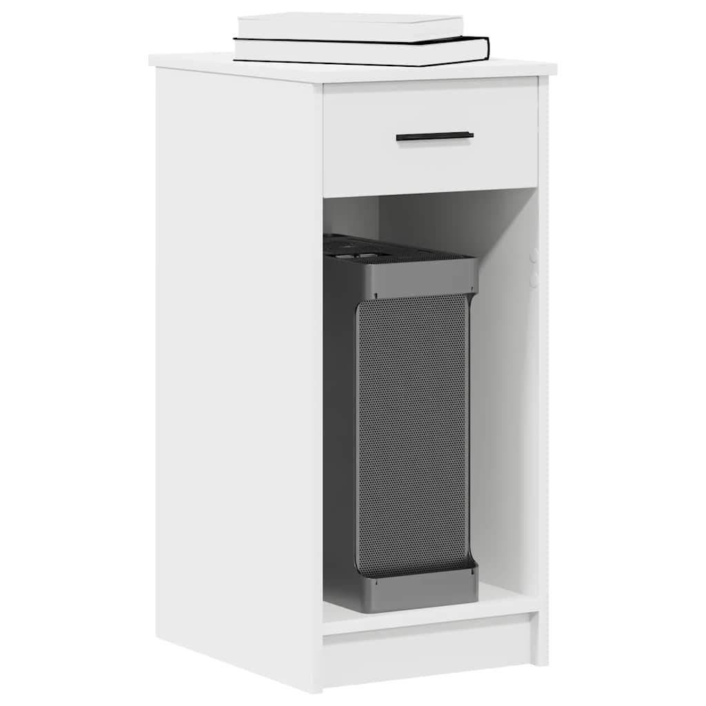 vidaXL Computertorenstandaard met lade 35x45x77 cm wit
