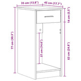vidaXL Computertorenstandaard met lade 35x45x77 cm wit