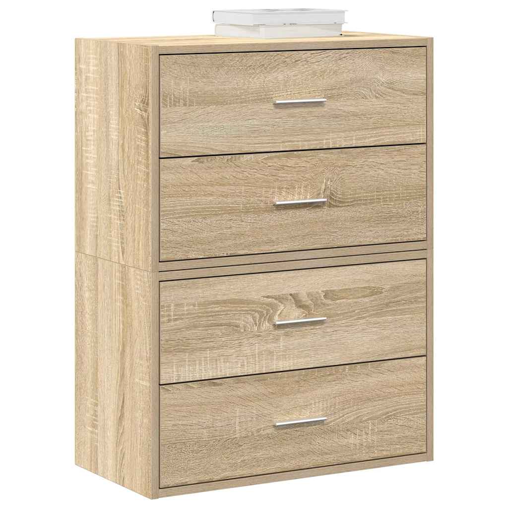 vidaXL Kast met 2 lades 60x31x40 cm bewerkt hout wit