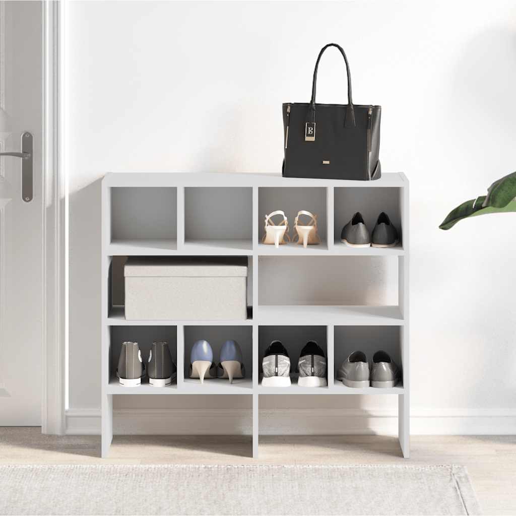 vidaXL Schoenenrek stapelbaar 89,5x30x40 cm wit
