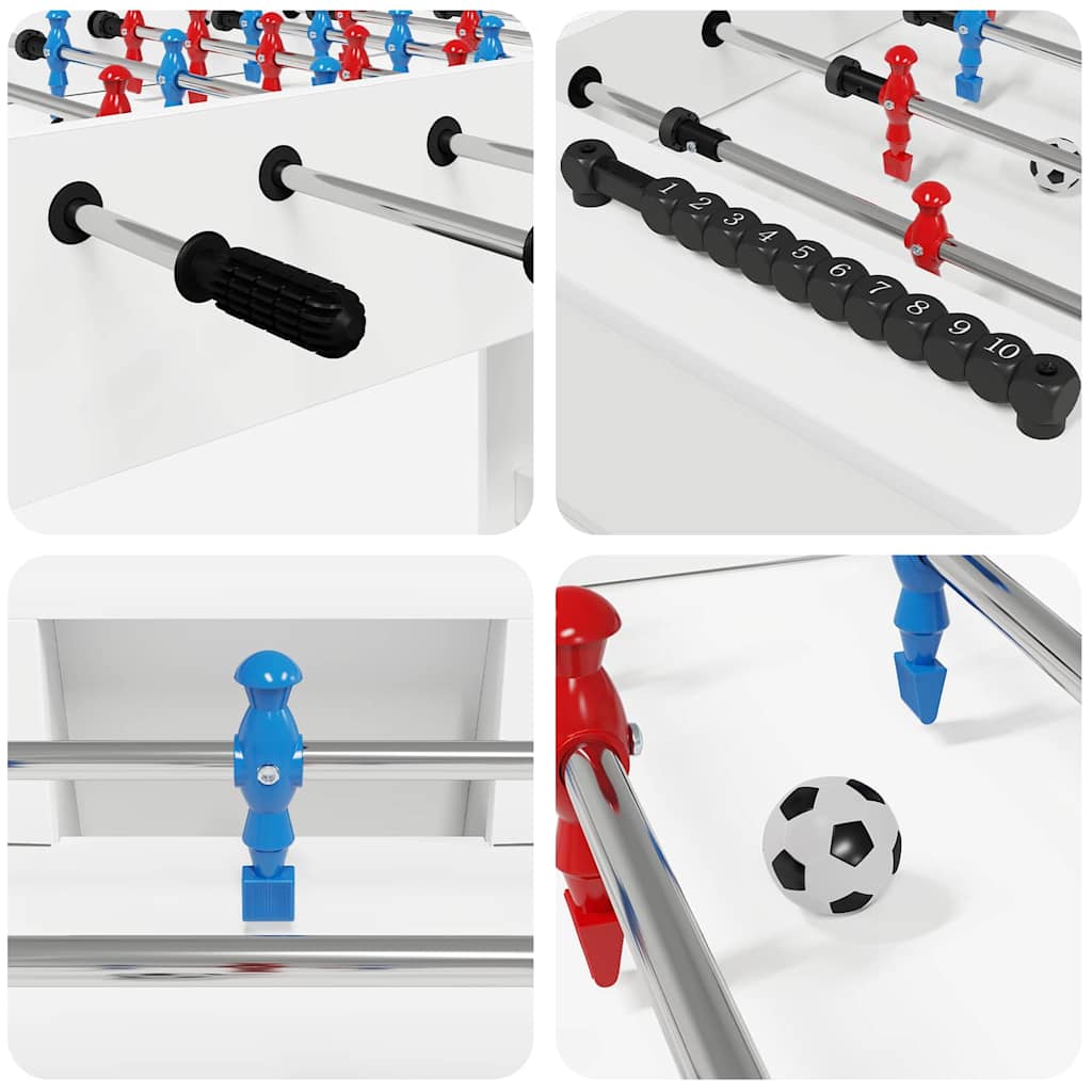 vidaXL Tafelvoetbal Wit 125 x 60,5 x 80 cm Bewerkt hout