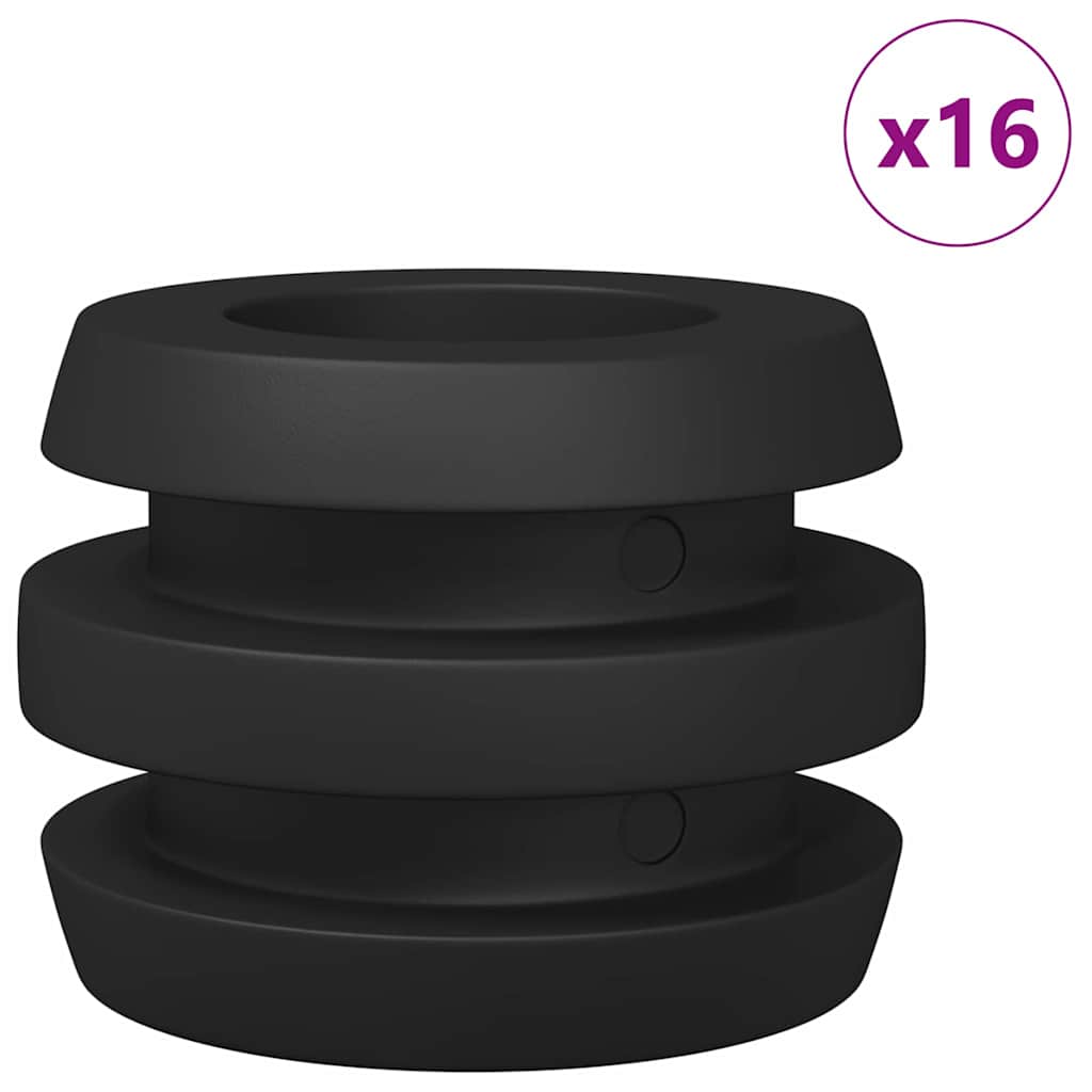 vidaXL Foosball Table Bumpers 16 pcs Black 3 x 3 x 2 cm TPE