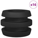 vidaXL Foosball Table Bumpers 16 pcs Black 3 x 3 x 2 cm TPE