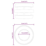 vidaXL Foosball Table Bumpers 16 pcs Black 3 x 3 x 2 cm TPE