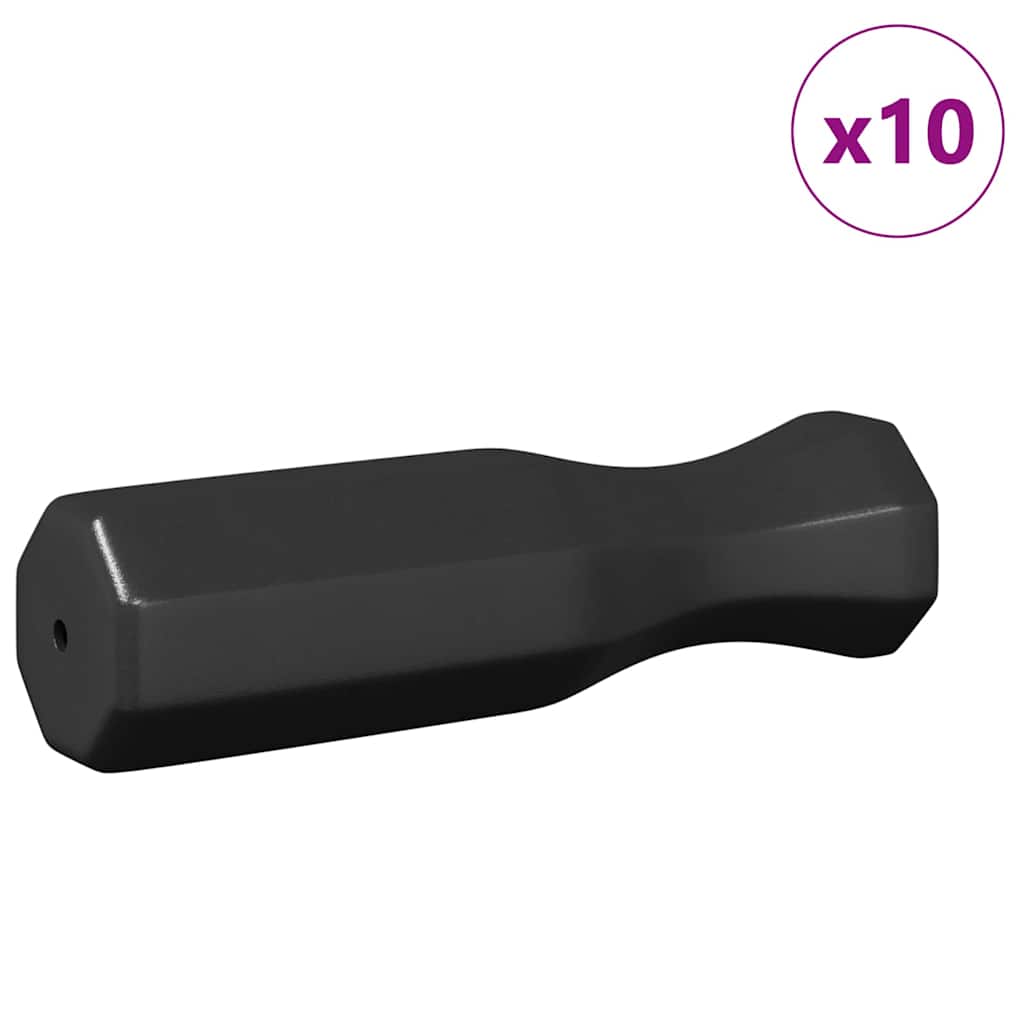 vidaXL Foosball Handles 10 pcs Black 3.1 x 3.1 x 17.8 cm PP