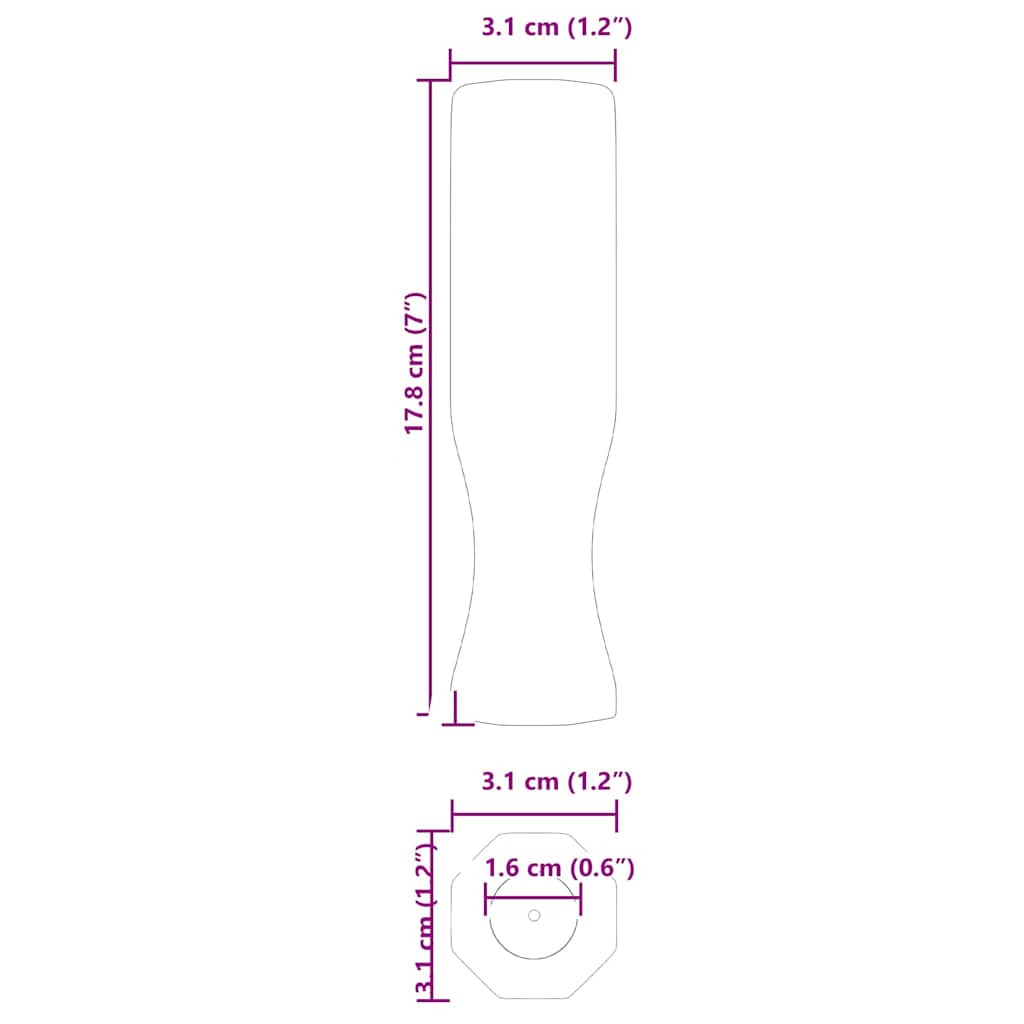 vidaXL Foosball Handles 10 pcs Black 3.1 x 3.1 x 17.8 cm PP