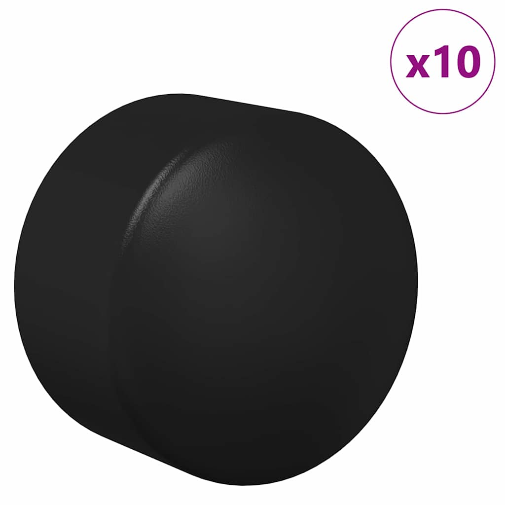 vidaXL Tafelvoetbal Tafelkappen 10 pcs Zwart 1,9 x 1,9 x 1,6 cm PP