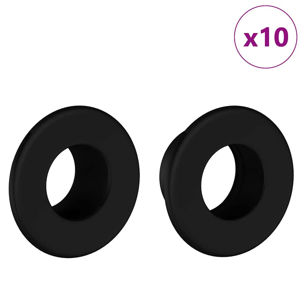 vidaXL Tafelvoetbal Stoppers 10 pcs Zwart 3 x 3 x 1,4 cm HIPS