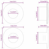 vidaXL Tafelvoetbal Stoppers 10 pcs Zwart 3 x 3 x 1,4 cm HIPS