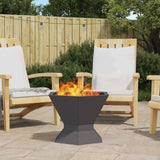 vidaXL Fire Pit Black 50 x 50 x 40 cm Weatherproof Steel