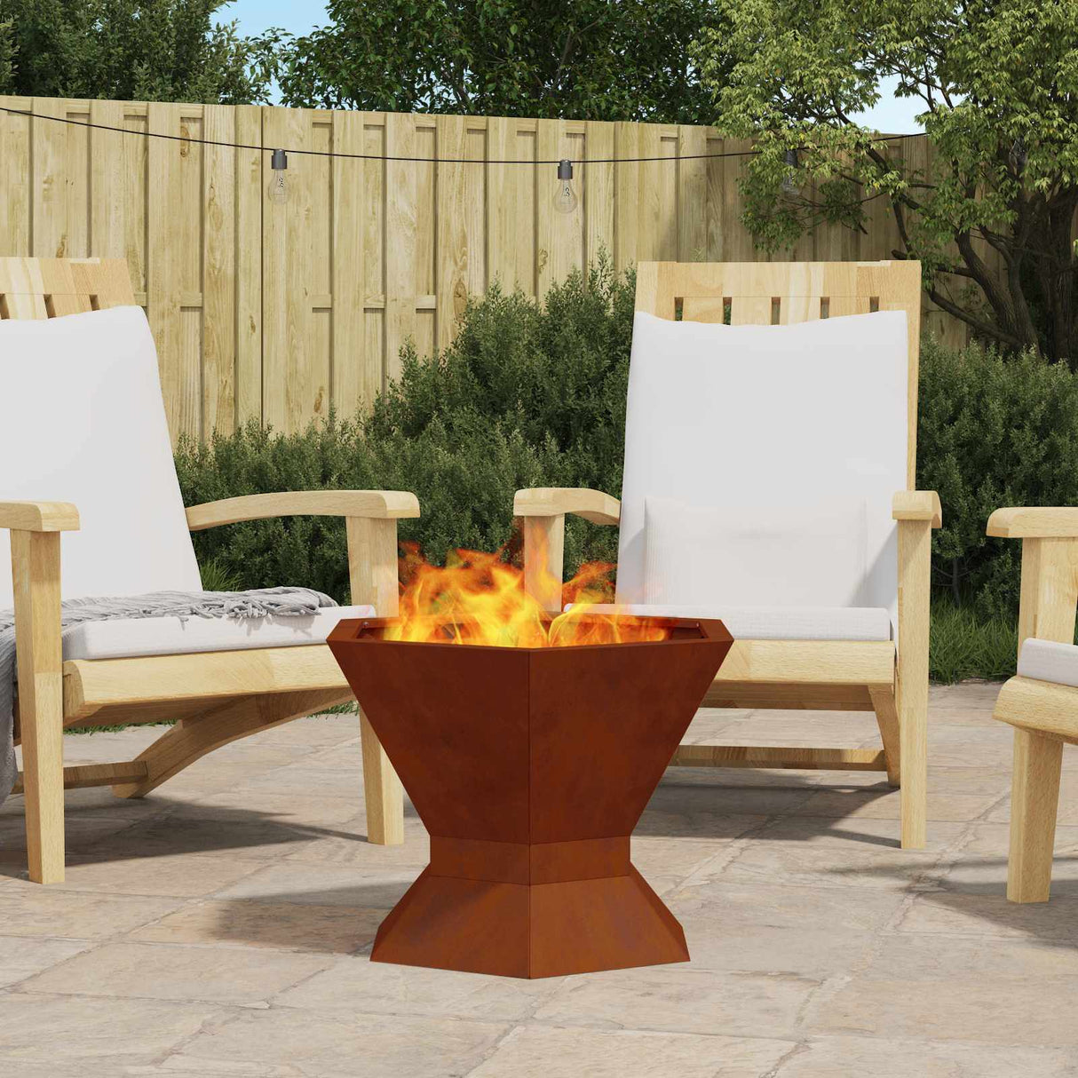 vidaXL Fire Pit Black 50 x 50 x 40 cm Weatherproof Steel