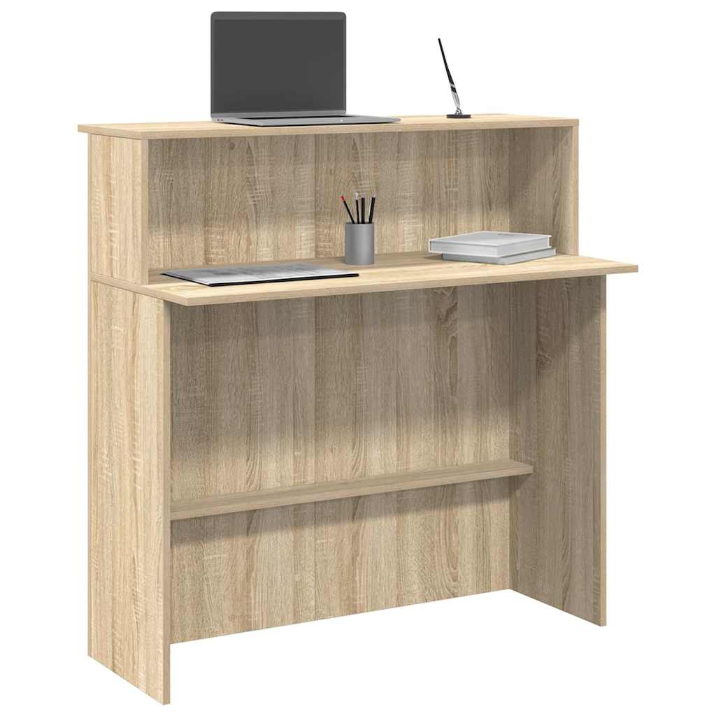 vidaXL Receptiebalie wit 100x50x103,5 cm bewerkt hout