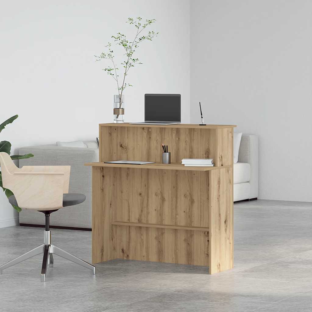 vidaXL Receptiebalie wit 100x50x103,5 cm bewerkt hout