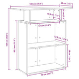 vidaXL Receptiebalie Wit 100x40x104 cm Bewerkt Hout