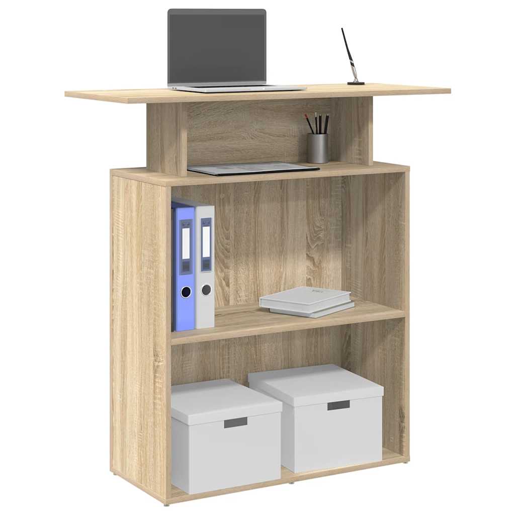 vidaXL Receptiebalie Wit 100x40x104 cm Bewerkt Hout