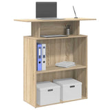 vidaXL Receptiebalie Wit 100x40x104 cm Bewerkt Hout