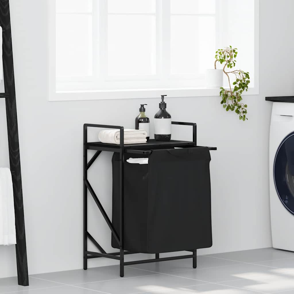 vidaXL Wasmand 2 vakken met plank grijs sonoma eiken
