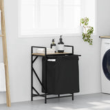 vidaXL Wasmand 2 vakken met plank grijs sonoma eiken