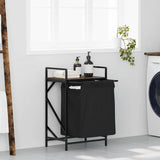 vidaXL Wasmand 2 vakken met plank grijs sonoma eiken