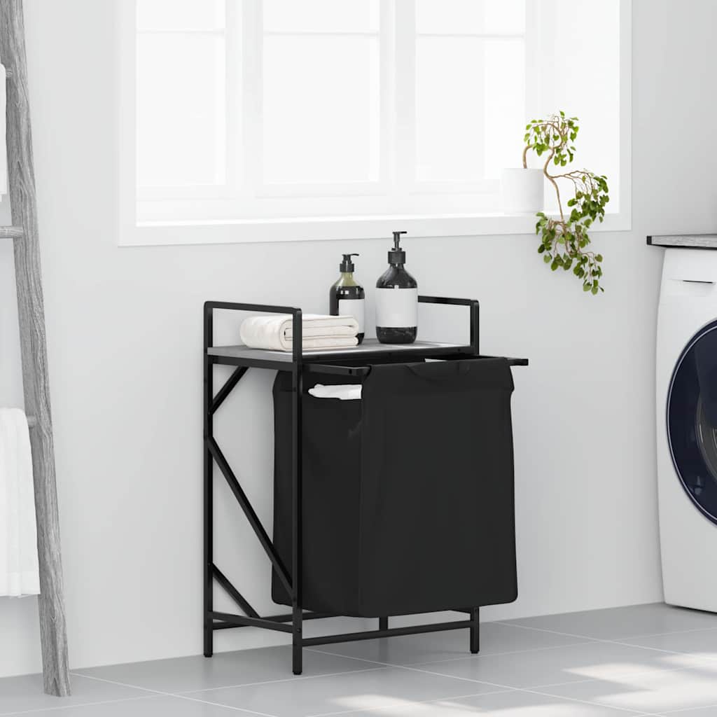 vidaXL Wasmand 2 vakken met plank grijs sonoma eiken