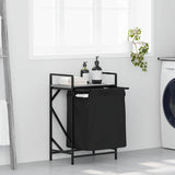vidaXL Wasmand 2 vakken met plank grijs sonoma eiken
