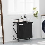 vidaXL Wasmand 2 vakken met plank grijs sonoma eiken