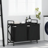 vidaXL Wasmand 2 vakken met plank grijs sonoma eiken