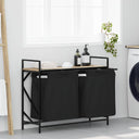 vidaXL Wasmand 2 vakken met plank grijs sonoma eiken