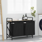 vidaXL Wasmand 2 vakken met plank grijs sonoma eiken