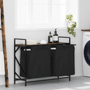 vidaXL Wasmand 2 vakken met plank grijs sonoma eiken