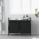 vidaXL Wasmand 2 vakken met plank grijs sonoma eiken