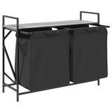 vidaXL Wasmand 2 vakken met plank grijs sonoma eiken