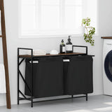 vidaXL Wasmand 2 vakken met plank grijs sonoma eiken