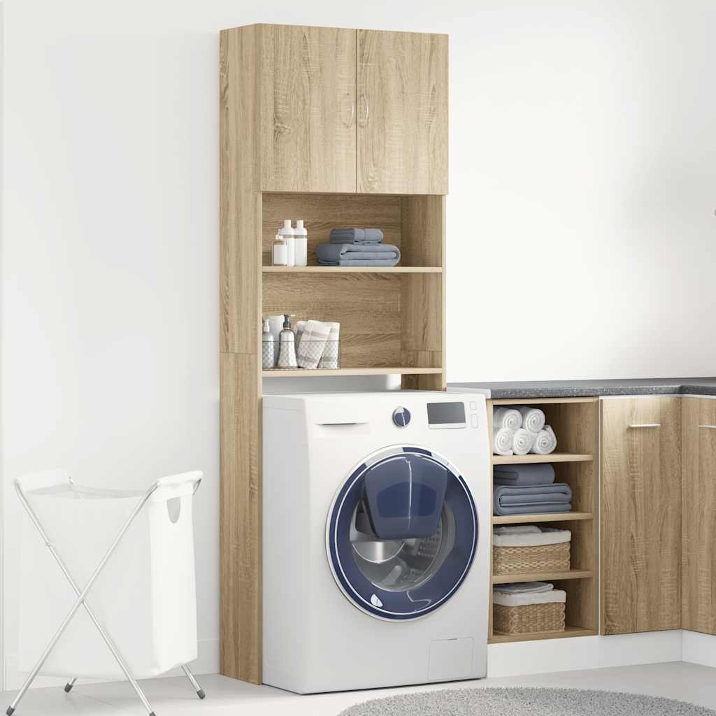 vidaXL Washing Machine Cabinet 64x24x190 cm Engineered Wood White