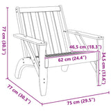 vidaXL Tuinstoel Adirondack 75x77x77 cm massief grenenhout wit