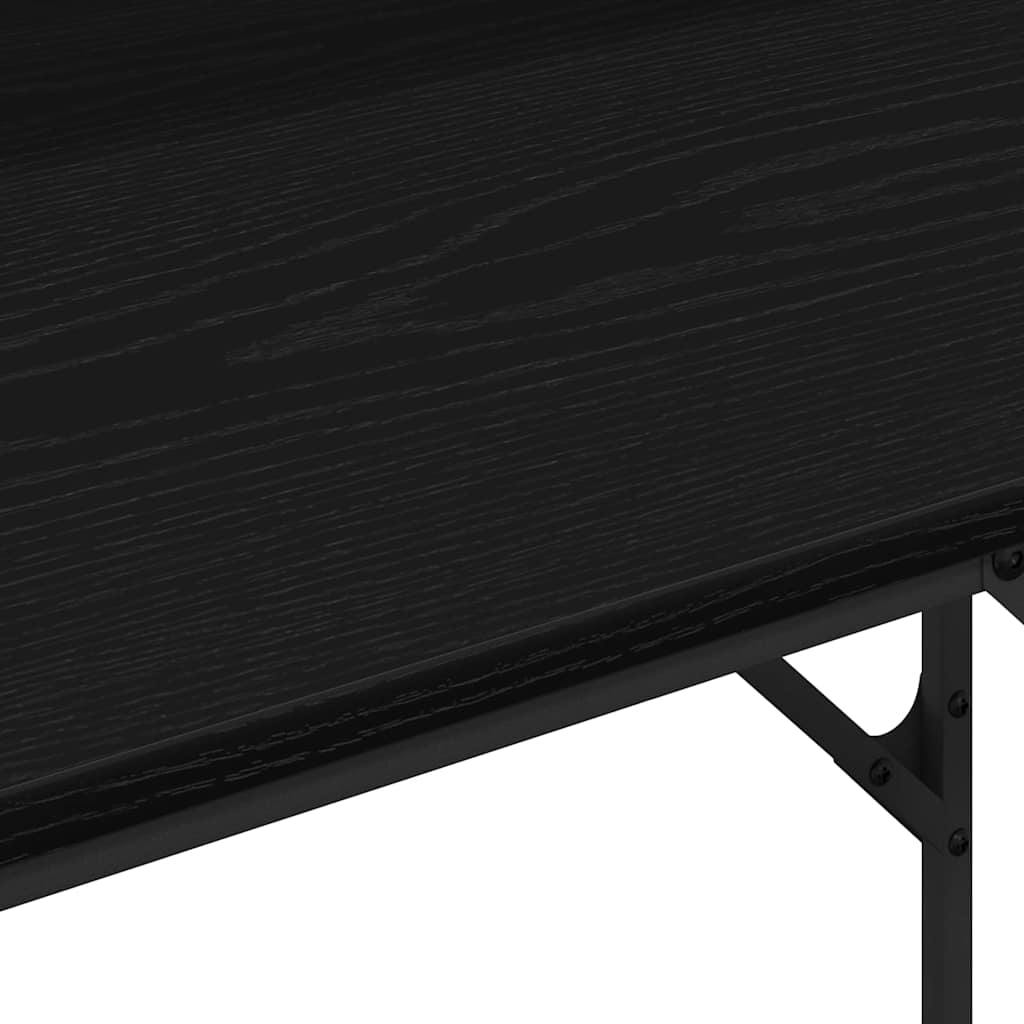 vidaXL Bureau met plank Zwart Eiken 100 x 50 x 86,5 cm Bewerkt hout