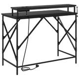 vidaXL Bureau met plank Zwart Eiken 100 x 50 x 86,5 cm Bewerkt hout