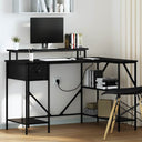 vidaXL Desk with Drawer Black Oak 120 x 79 x 86.5 cm Engineered Wood