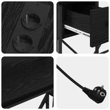 vidaXL Desk with Drawer Black Oak 120 x 79 x 86.5 cm Engineered Wood