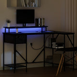vidaXL Desk with Drawer Black Oak 120 x 79 x 86.5 cm Engineered Wood