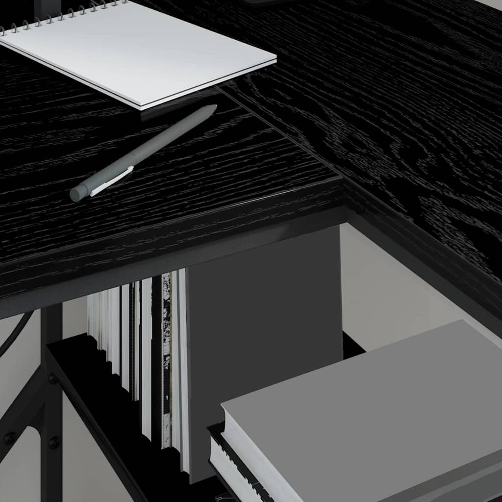 vidaXL Desk with Drawer Black Oak 120 x 79 x 86.5 cm Engineered Wood