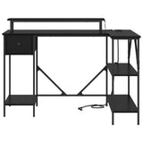 vidaXL Desk with Drawer Black Oak 120 x 79 x 86.5 cm Engineered Wood