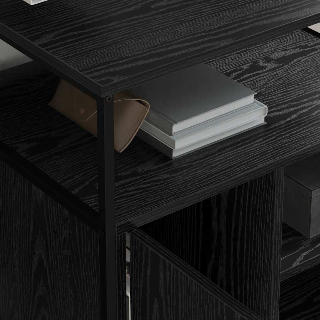vidaXL Kast met Oplaadstation Zwart Eiken 61 x 46 x 67 cm Bewerkt hout
