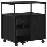 vidaXL Kast met Oplaadstation Zwart Eiken 61 x 46 x 67 cm Bewerkt hout