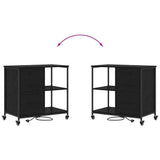 vidaXL Kast met Oplaadstation Zwart Eiken 76 x 41 x 72 cm Bewerkt hout