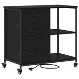 vidaXL Kast met Oplaadstation Zwart Eiken 76 x 41 x 72 cm Bewerkt hout